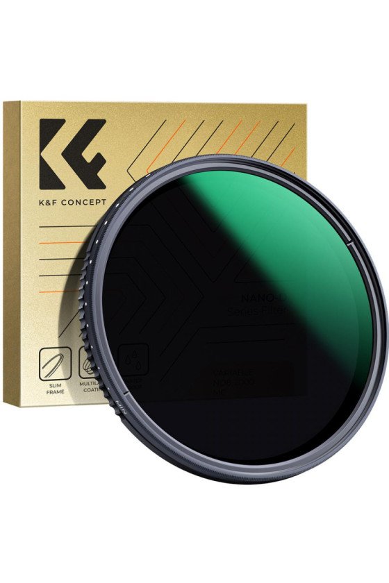 K&F 62mm ND8-ND2000 Lens Filter, (3-11 stop) Variable Neutral Density Filter with Multi-Resistant Coating