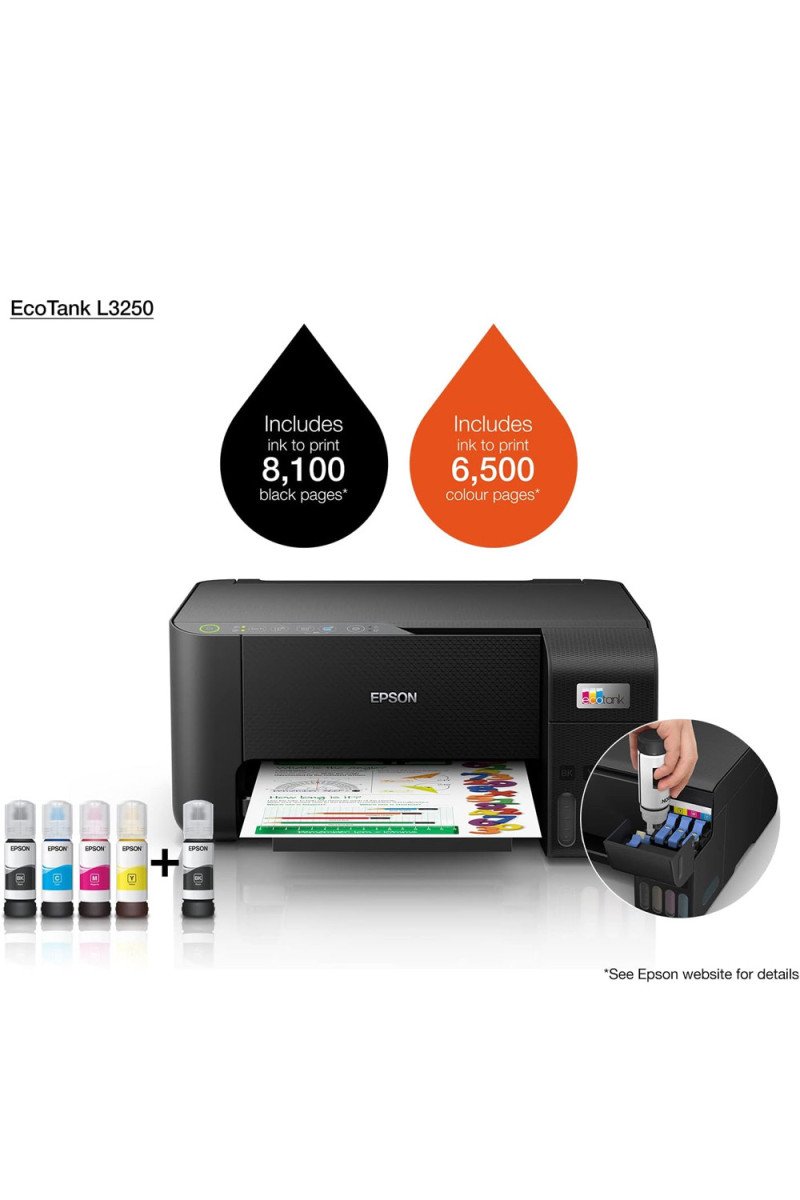 Epson EcoTank L3250 Home ink tank printer A4, colour, 3-in-1 printer with WiFi