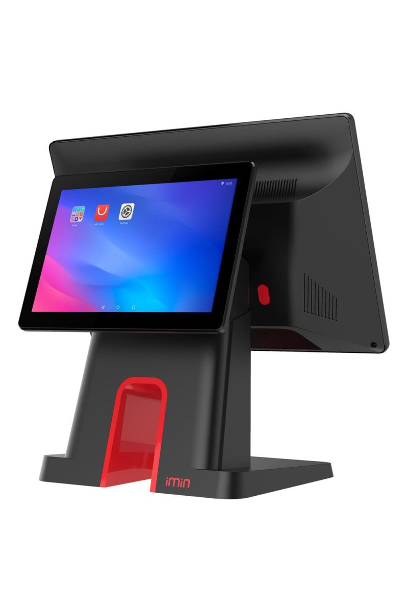 iMin D3 Smart Android POS Machine, 15inch Display, w/ 10'' inch Customer Display D3-504