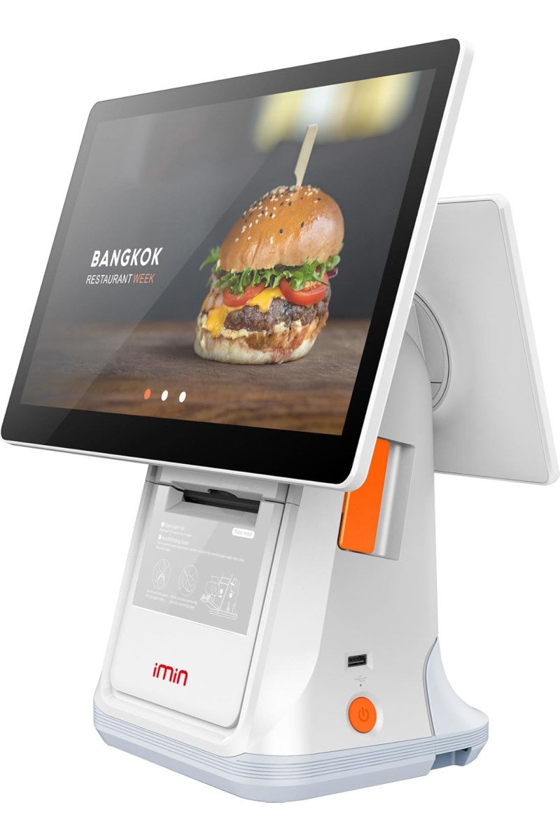 iMin D3 Smart Android POS Machine, 15inch Display, w/ 10'' inch Customer Display D3-504