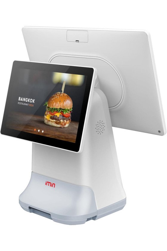 iMin D3 Smart Android POS Machine, 15inch Display, w/ 10'' inch Customer Display D3-504