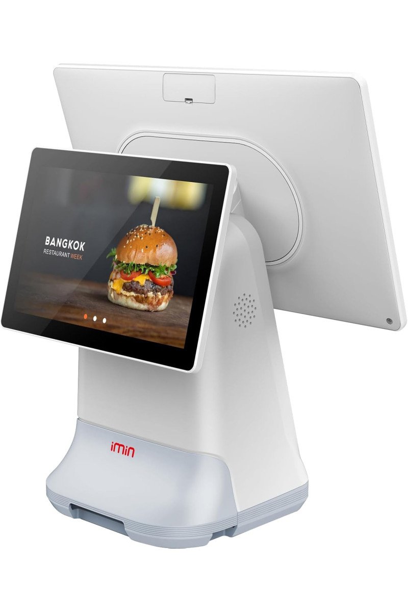 iMin D3 Smart Android POS Machine, 15inch Display, w/ 10'' inch Customer Display D3-504