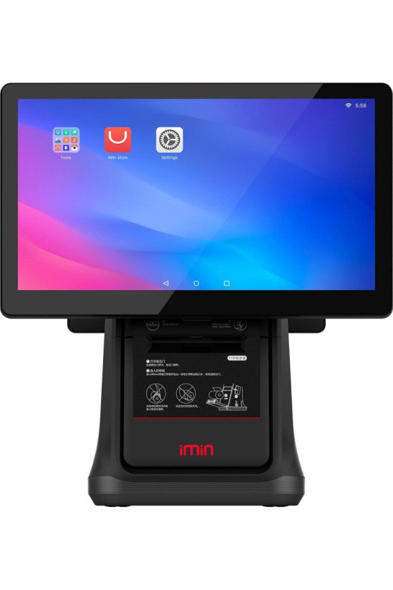 iMin D3 Smart Android POS Machine, 15inch Display, w/ 10'' inch Customer Display D3-504