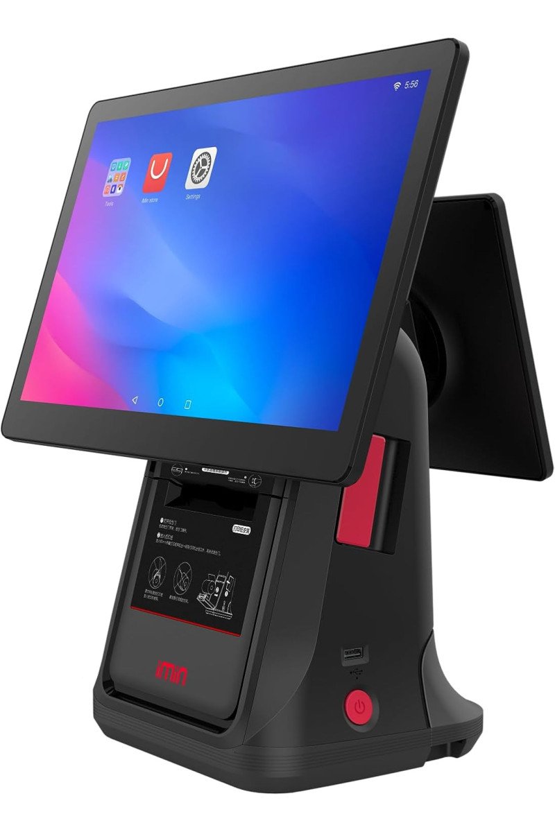 iMin D3 Smart Android POS Machine, 15inch Display, w/ 10'' inch Customer Display D3-504