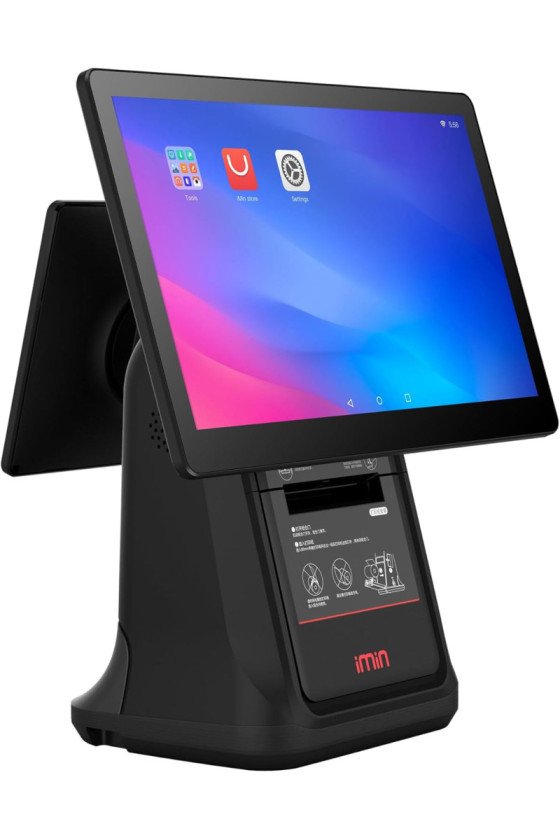 iMin D3 Smart Android POS Machine, 15inch Display, w/ 10'' inch Customer Display D3-504