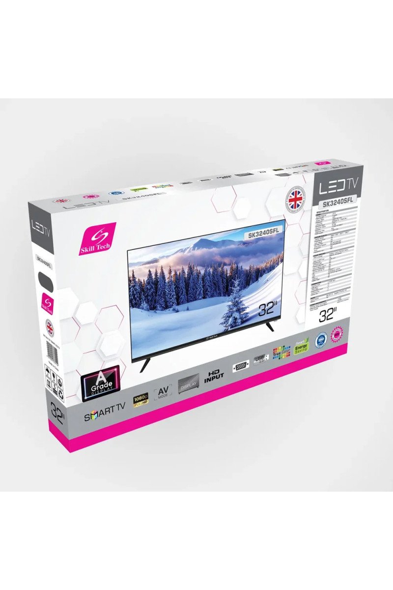 Skill Tech 32 "Smart Full HD Frameless LED TV Android 14 with A Grade panel