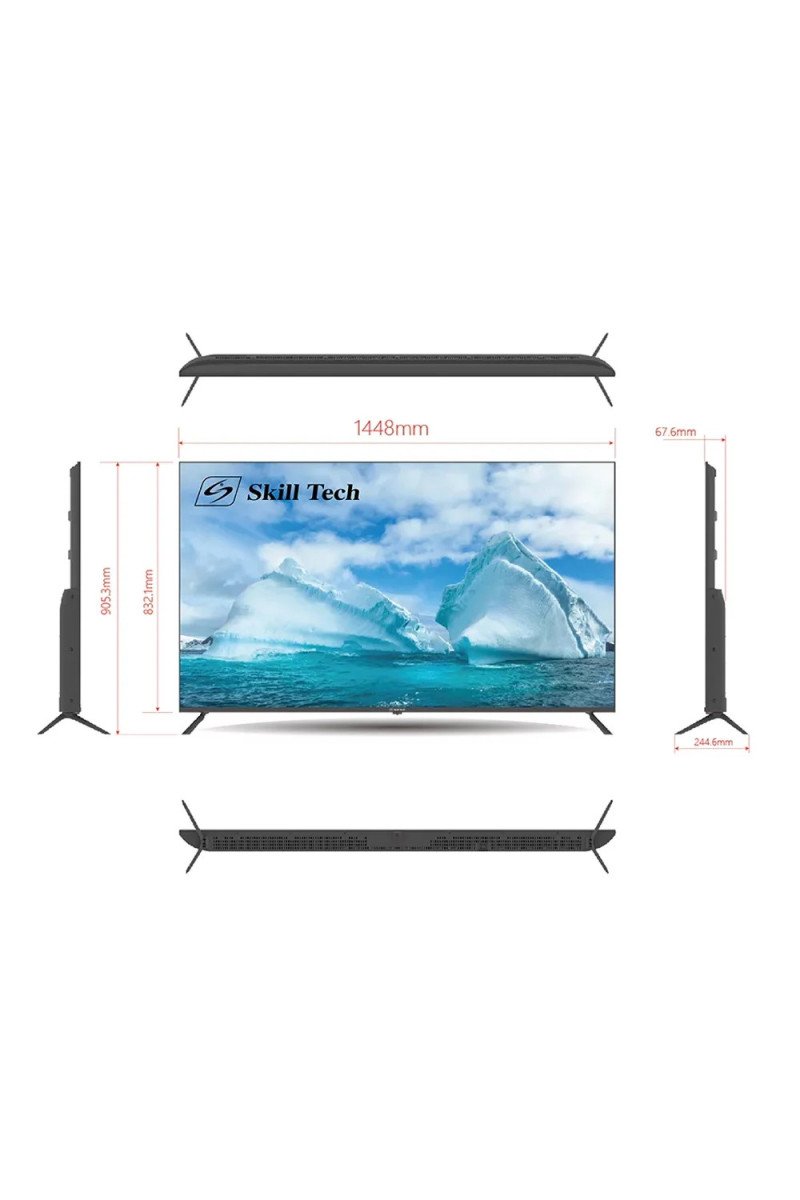 Skill Tech 65 "Smart 4K UHD Frameless LED TV Android 14 with A Grade panel